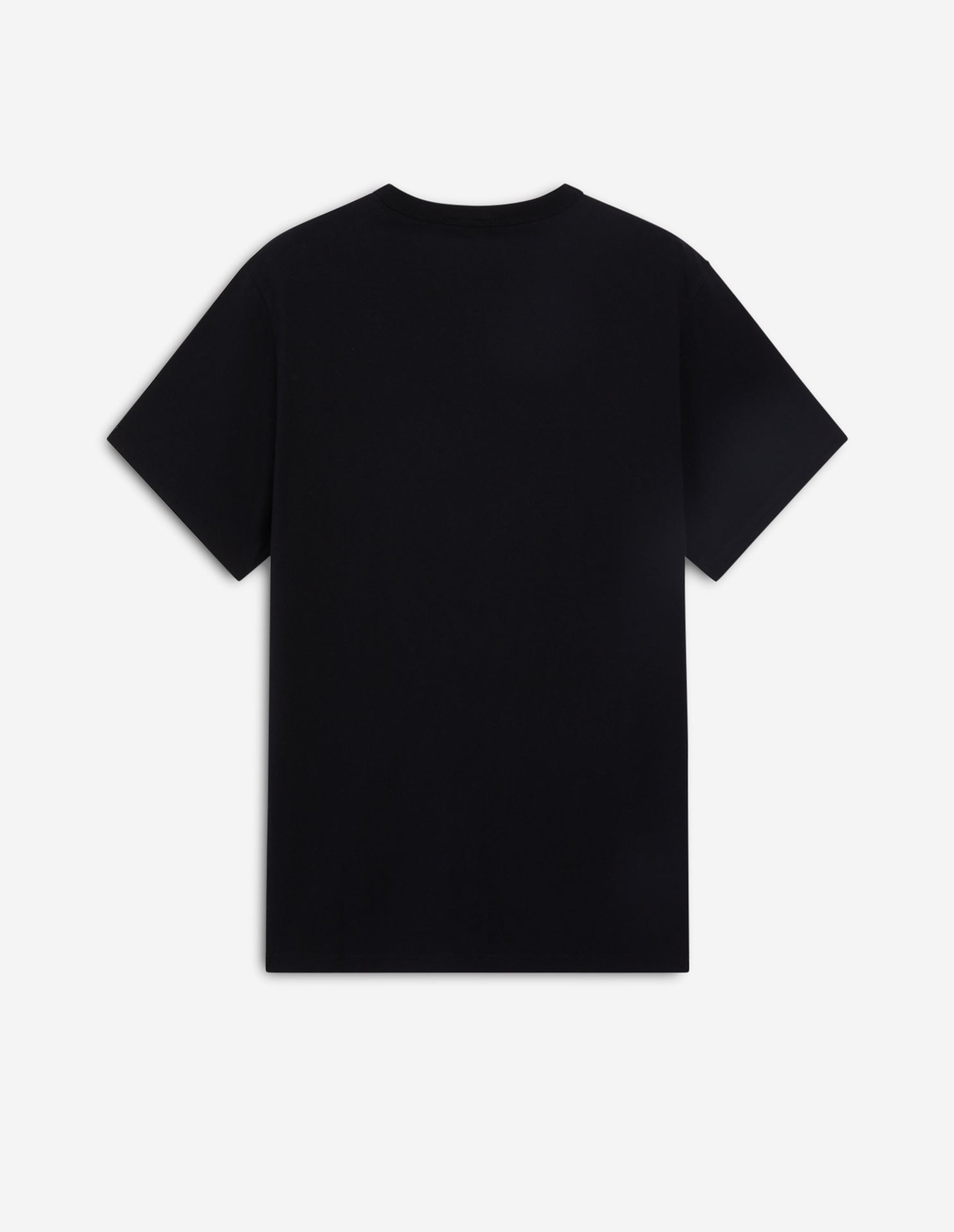 Mens | Tricolor Fox Patch Short-Sleeve Classic Pocket Cotton Tee-Shirt | Black