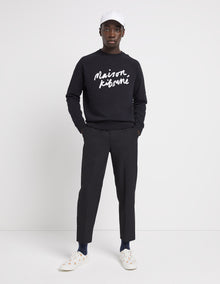Mens | Handwriting Clean Cotton Fleece Sweatshirt | Black