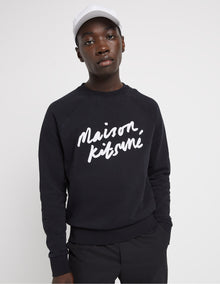 Mens | Handwriting Clean Cotton Fleece Sweatshirt | Black
