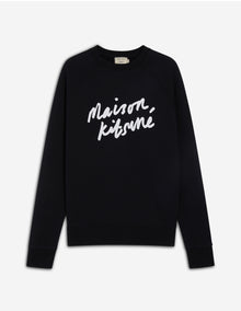 Mens | Handwriting Clean Cotton Fleece Sweatshirt | Black