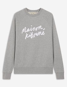Mens | Handwriting Clean Cotton Fleece Sweatshirt | Grey Melange