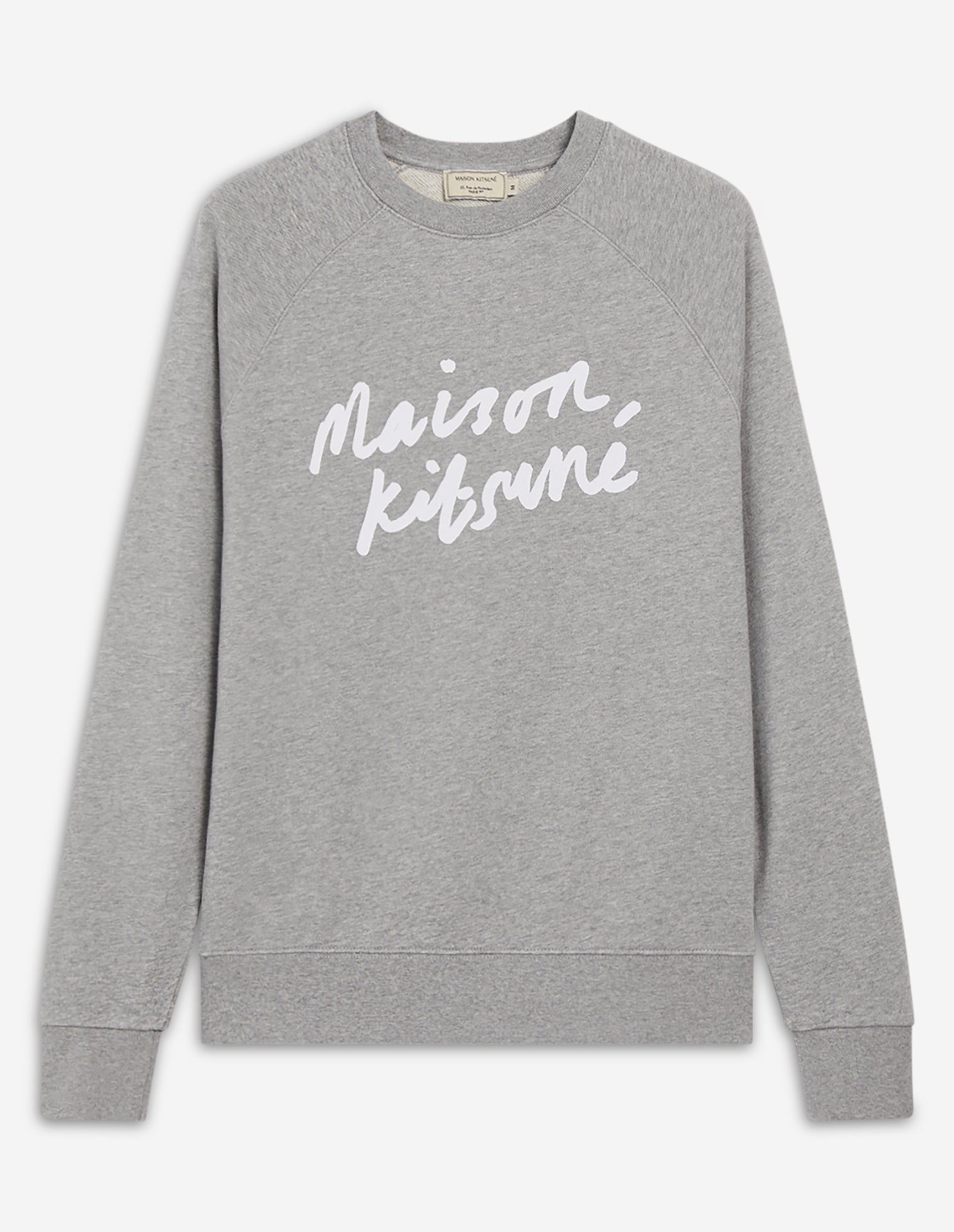 Mens | Handwriting Clean Cotton Fleece Sweatshirt | Grey Melange