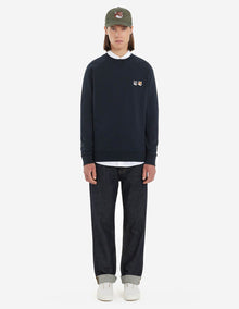 Mens | Double Fox Head Patch Classic Cotton Fleece Sweatshirt | Anthracite