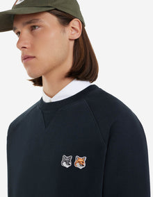 Mens | Double Fox Head Patch Classic Cotton Fleece Sweatshirt | Anthracite