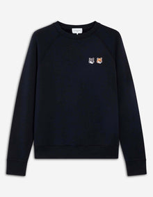 Mens | Double Fox Head Patch Classic Cotton Fleece Sweatshirt | Anthracite