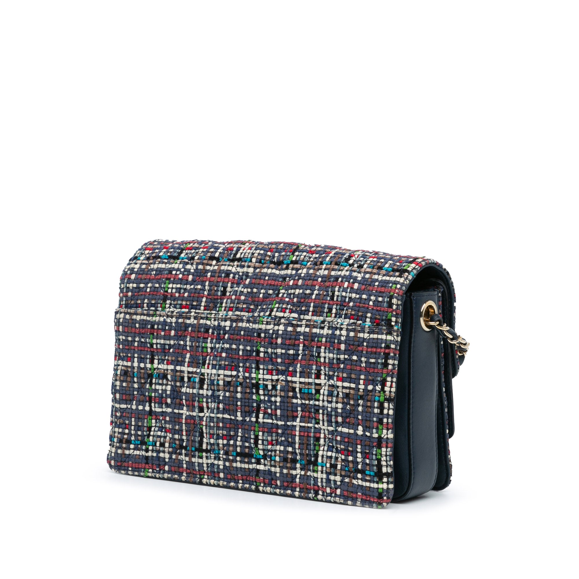 Chanel | Pre-Owned CC Multicolor Tweed Double Flap | Blue/Navy