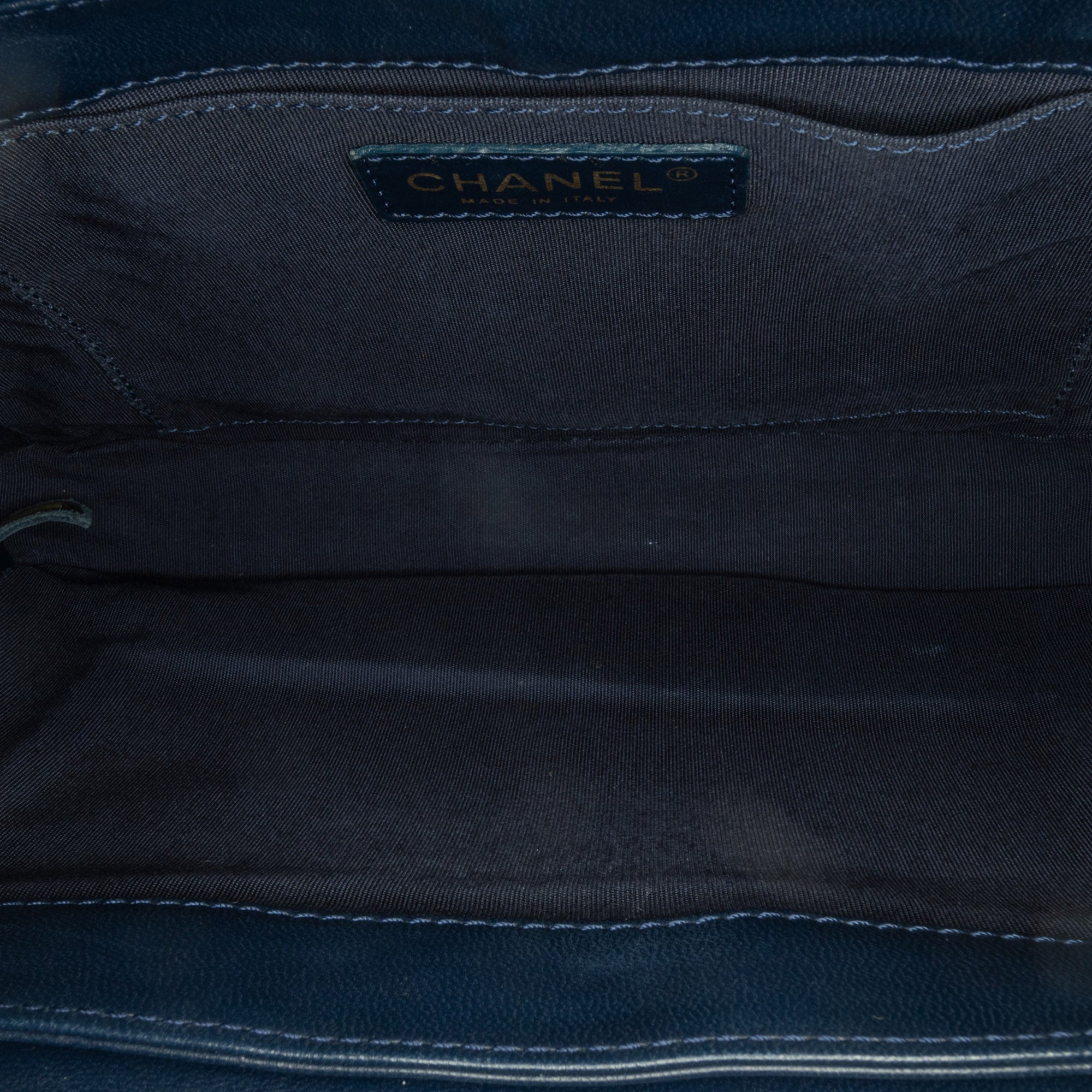 Chanel | Pre-Owned CC Multicolor Tweed Double Flap | Blue/Navy