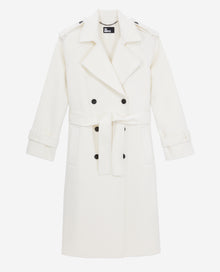 Long Wool-Blend Coat | Women | Ecru