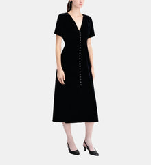 Long Velvet Dress | Women | Black