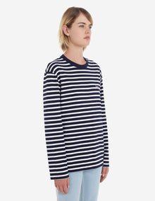 Unisex | Tricolor Fox Patch Classic Marin Tee-Shirt | Navy Stripes