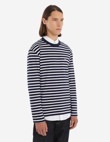 Unisex | Tricolor Fox Patch Classic Marin Tee-Shirt | Navy Stripes