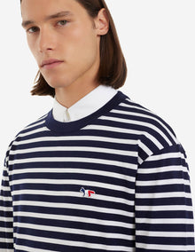 Unisex | Tricolor Fox Patch Classic Marin Tee-Shirt | Navy Stripes