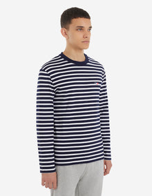 Unisex | Tricolor Fox Patch Classic Marin Tee-Shirt | Navy Stripes