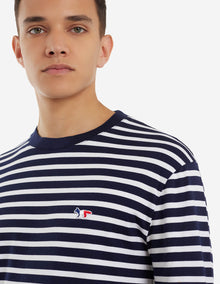 Unisex | Tricolor Fox Patch Classic Marin Tee-Shirt | Navy Stripes
