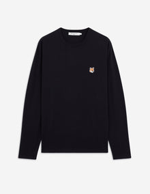 Unisex | Fox Head Patch Regular Long-Sleeved Tee-Shirt | Black