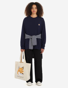 Unisex | Fox Head Patch Regular Long-Sleeved Tee-Shirt | Navy
