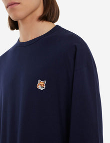Unisex | Fox Head Patch Regular Long-Sleeved Tee-Shirt | Navy