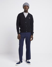 Mens | Tricolor Fox Patch Classic Cardigan | Black