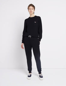 Unisex | Tricolor Fox Patch Classic R-Neck Wool Pullover | Black