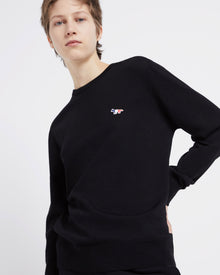 Unisex | Tricolor Fox Patch Classic R-Neck Wool Pullover | Black