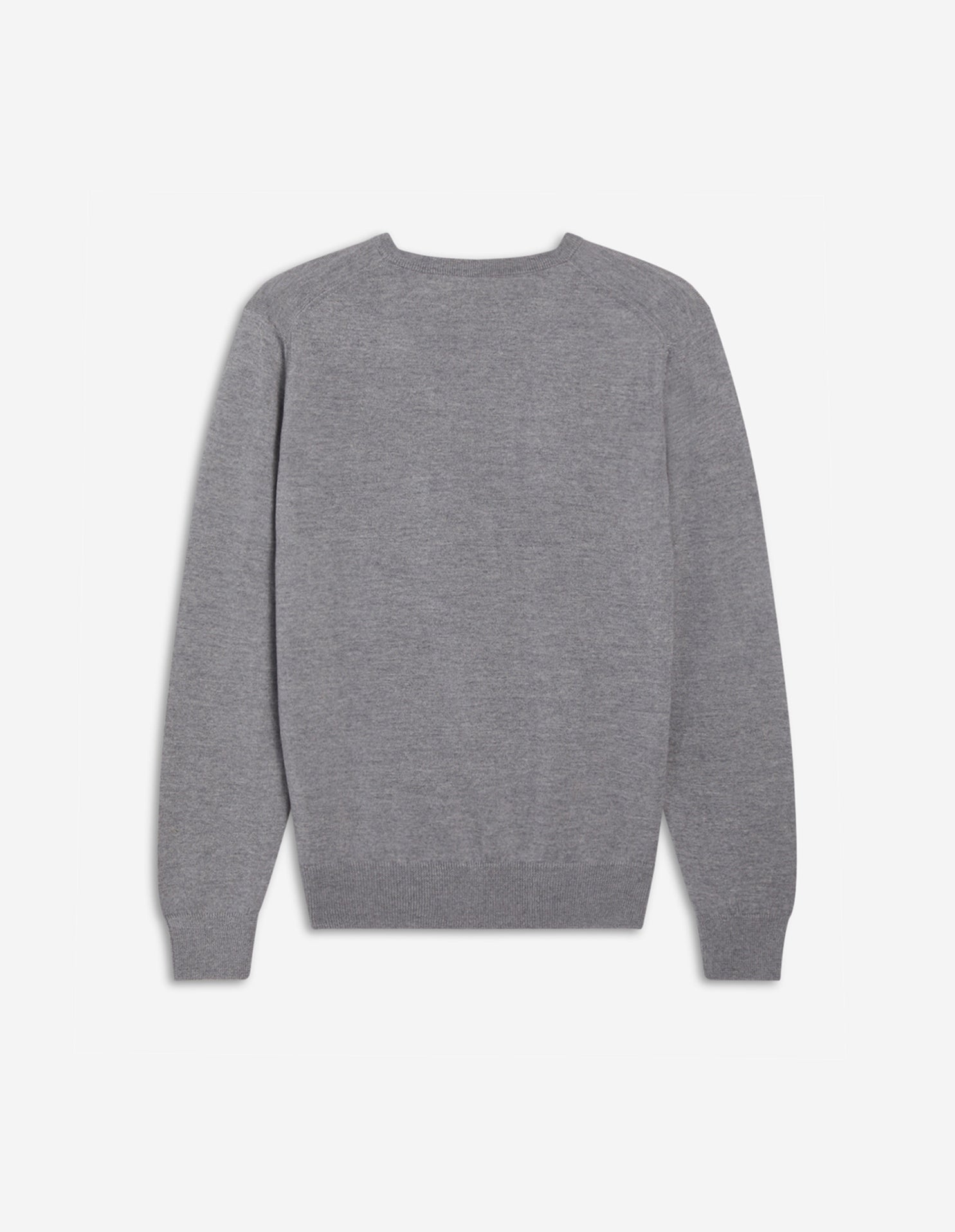 Unisex | Tricolor Fox Patch Classic R-Neck Wool Pullover | Grey Melange