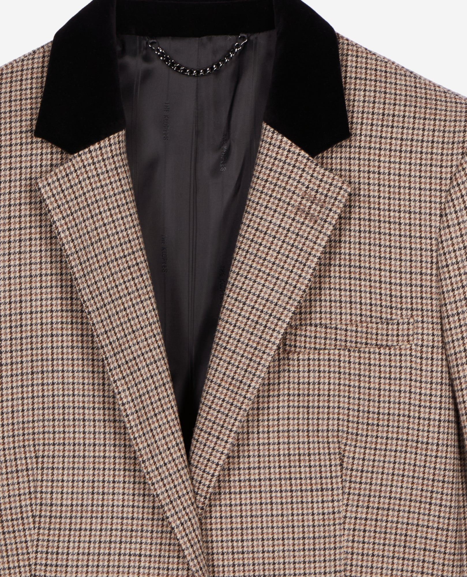 Houndstooth Suit Jacket | Women | Beige x Brown