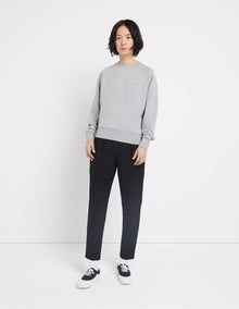 Womens | Tricolor Fox Patch Adjusted Cotton Sweatshirt | Grey Melange