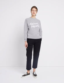 Womens | Handwriting Adjusted Cotton Sweatshirt | Grey Melange