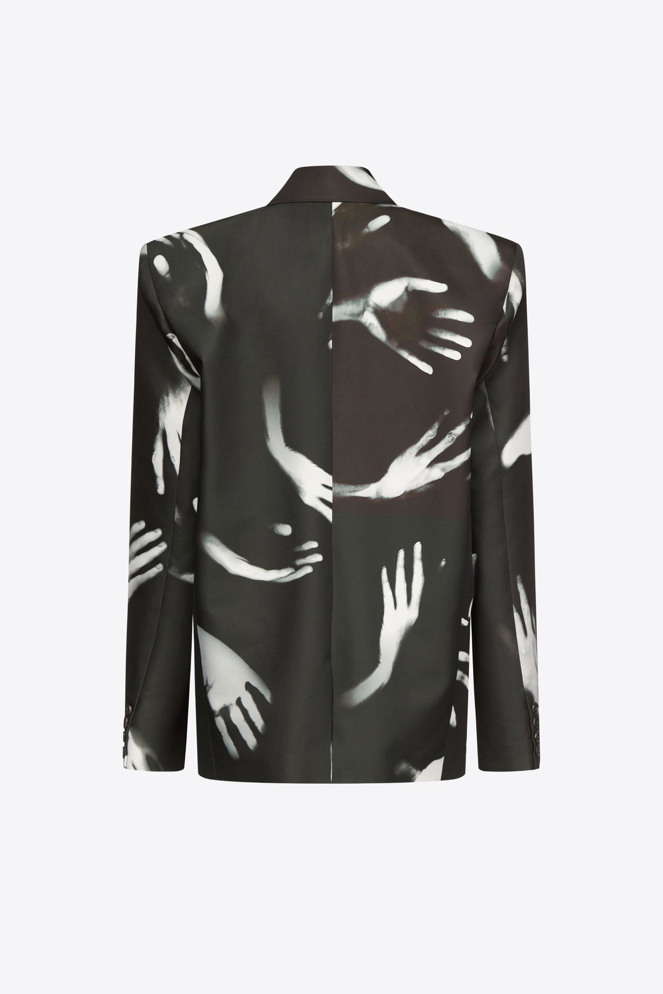 Handprint Oversized Blazer | Black/White