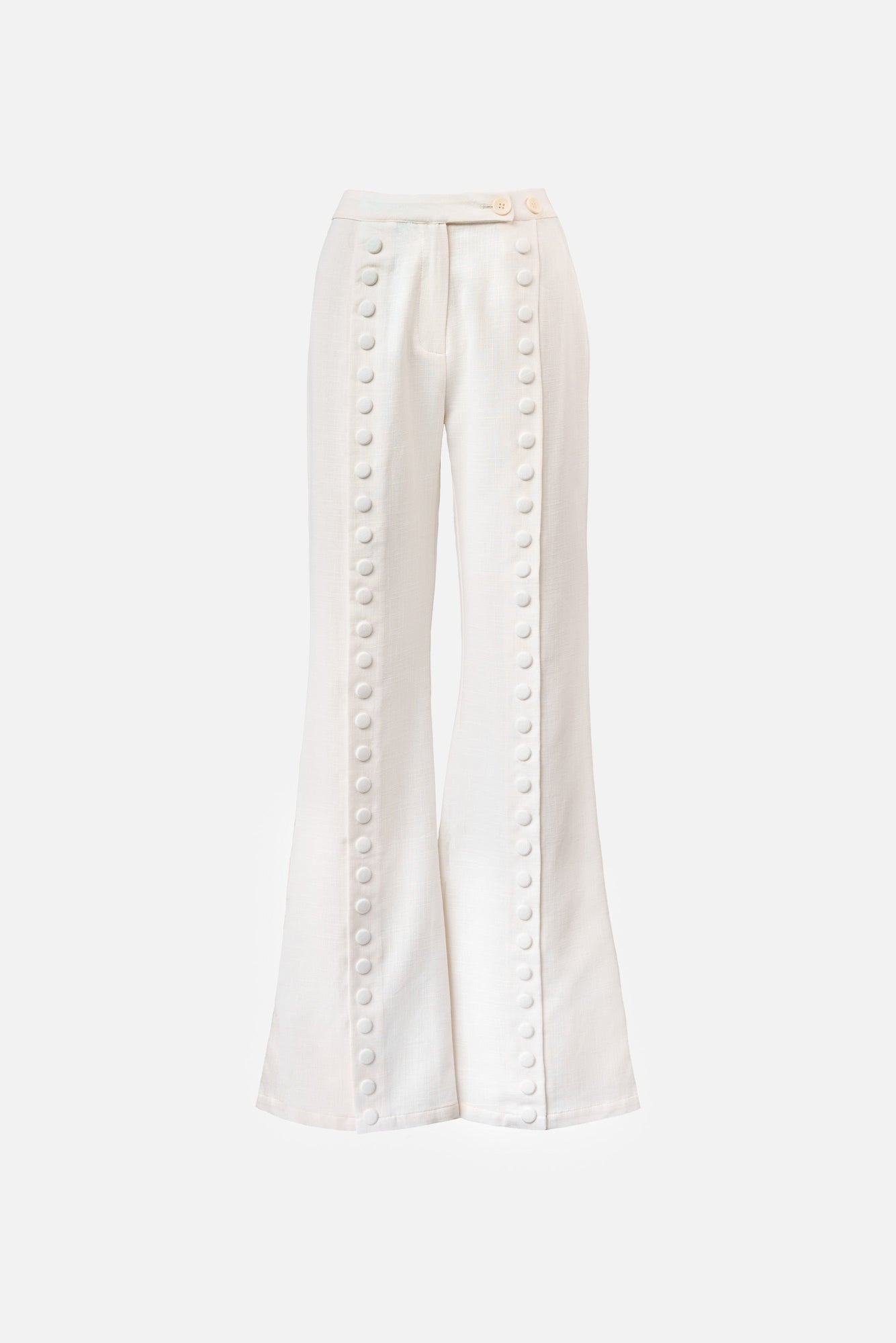 Fabio Linen Snap Trousers | White