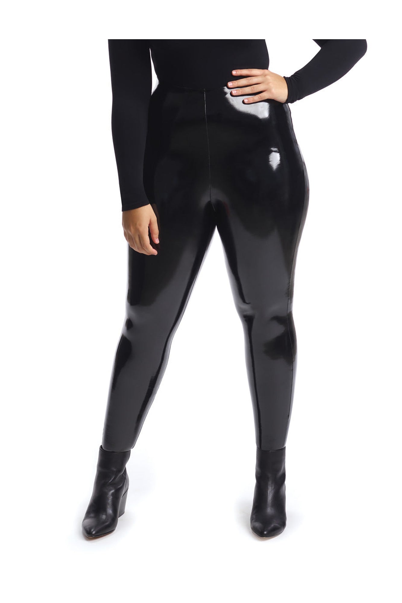 Faux Patent Leather Legging + | Black