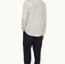 Felix Tailored Fit Long-Sleeve Slub Linen Polo Shirt | Pebble