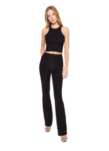 Womens | Flared Rib Knit Leggings | Black
