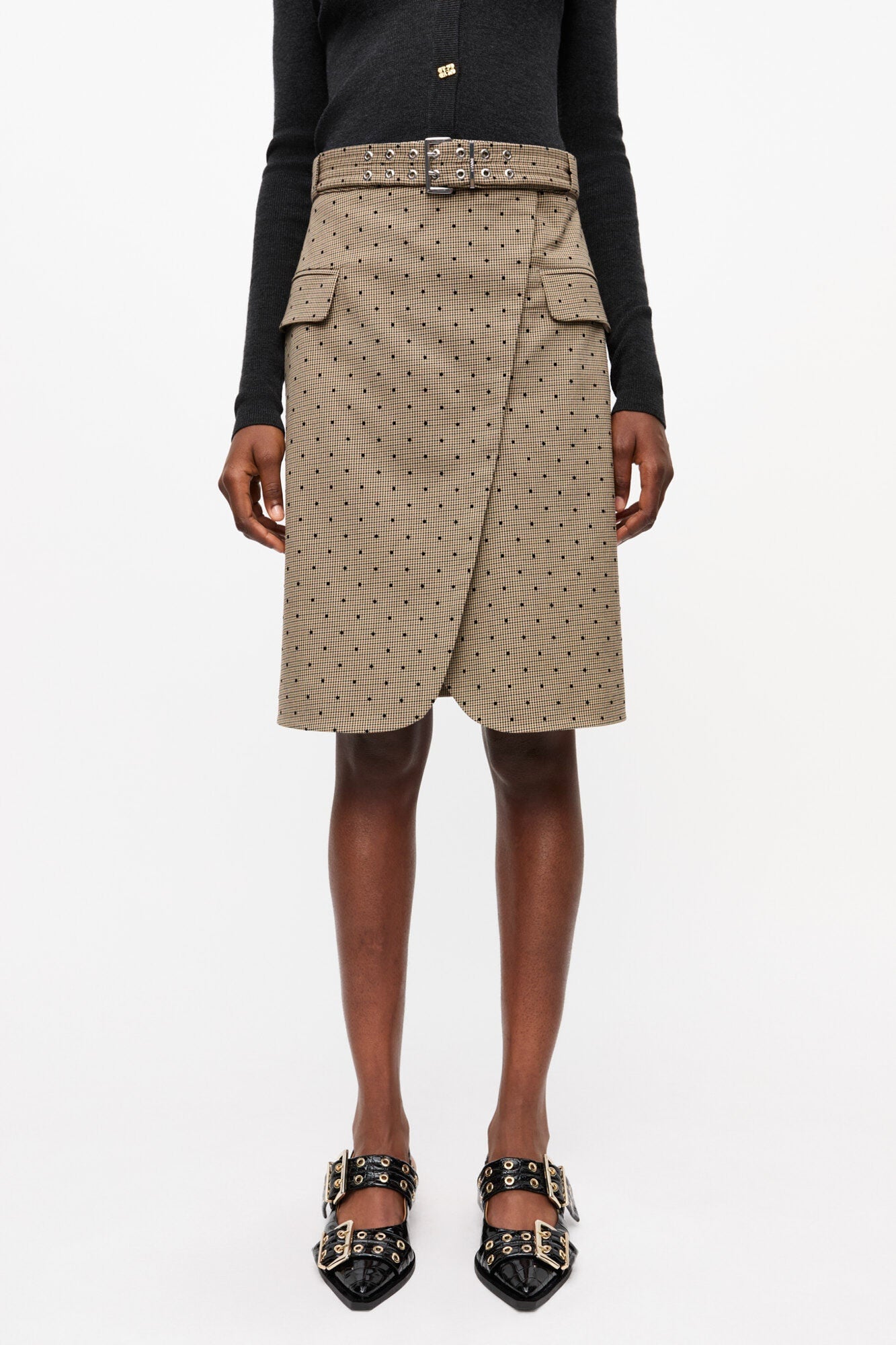 Flock Check Suiting Skirt | Tiger's Eye