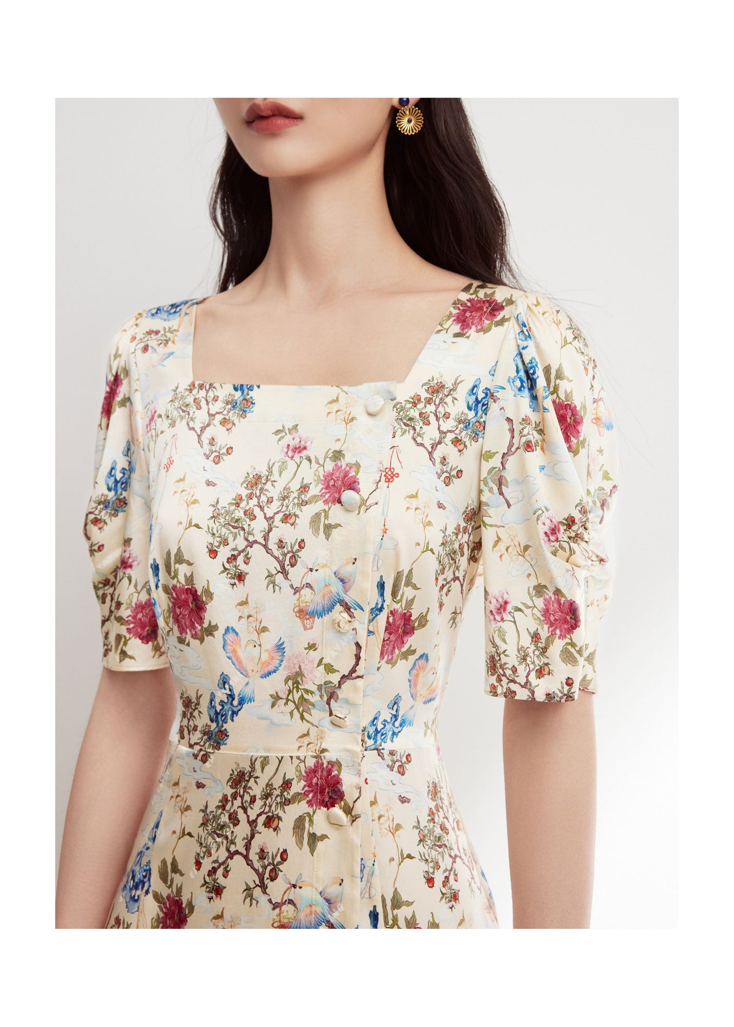 Floral Dress | Beige