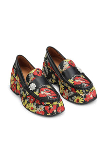 Floral Jewel Loafers | Meadow Black