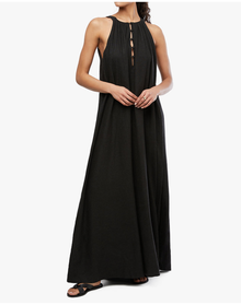 Flowy A-line Maxi Dress | Black