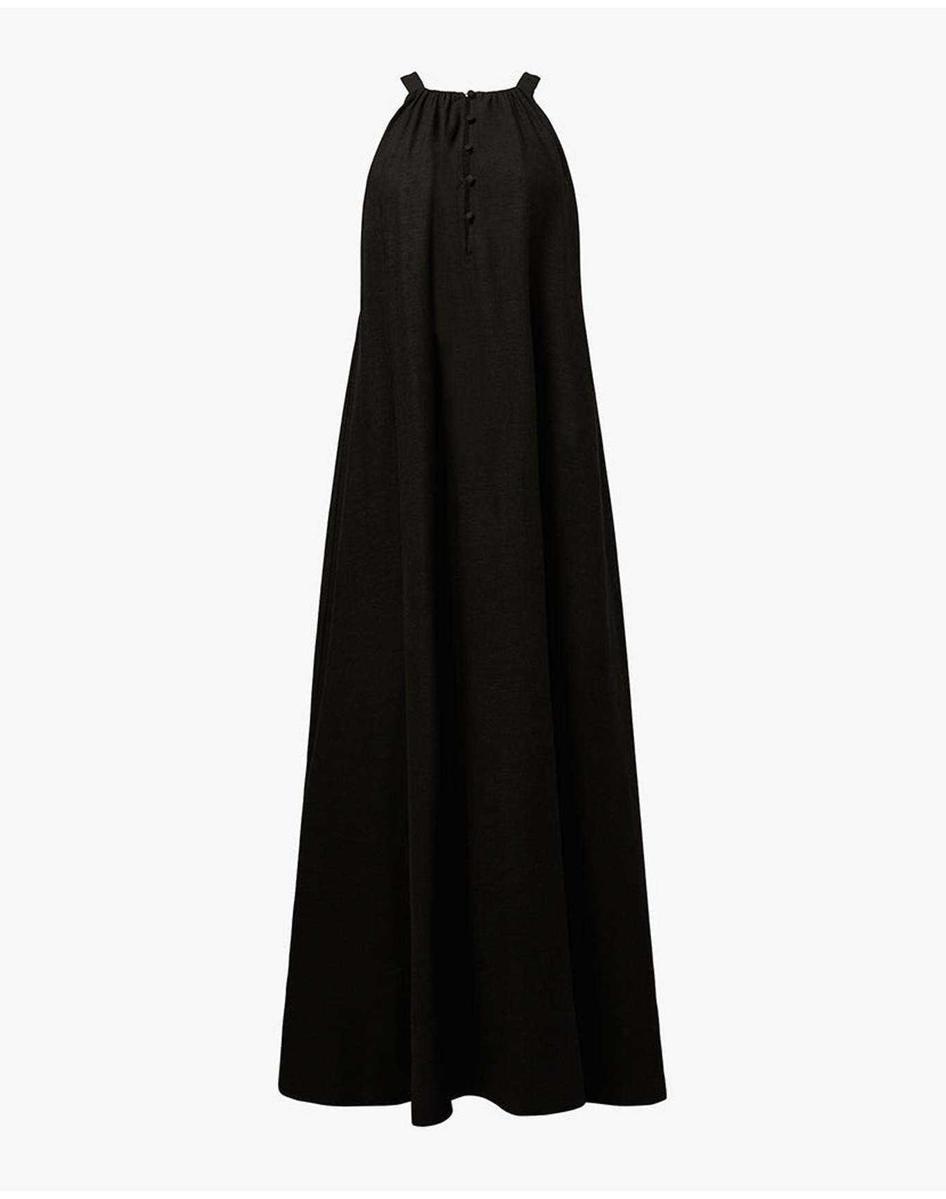 Flowy A-line Maxi Dress | Black