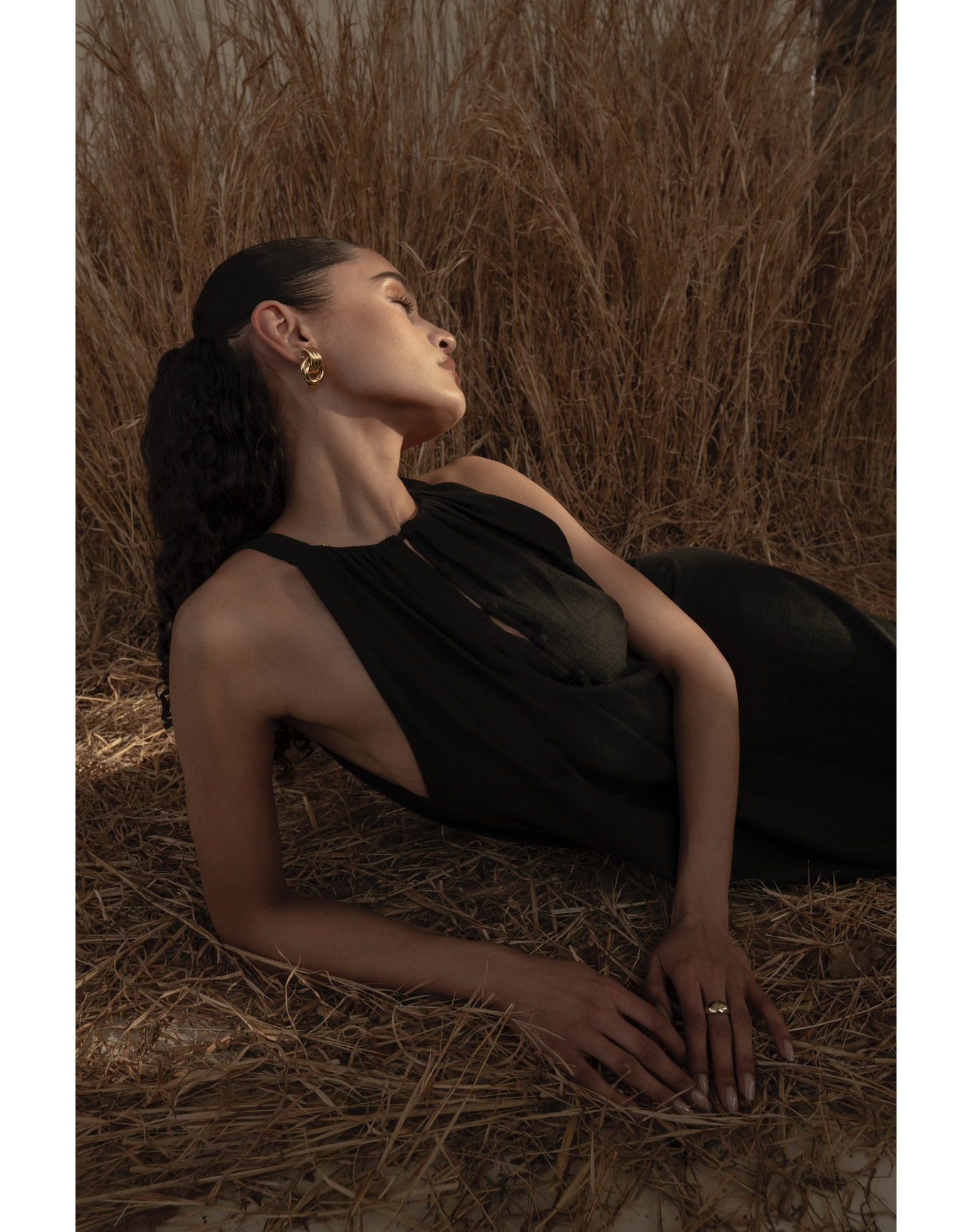 Flowy A-line Maxi Dress | Black