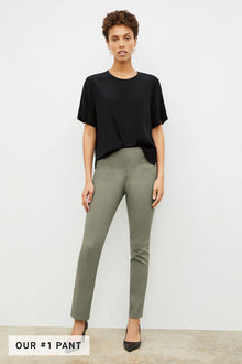 Front image of a woman wearing the foster pant in thyme | Exclude | Grid