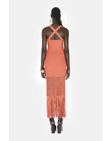 Fringe Diana Dress | Coral