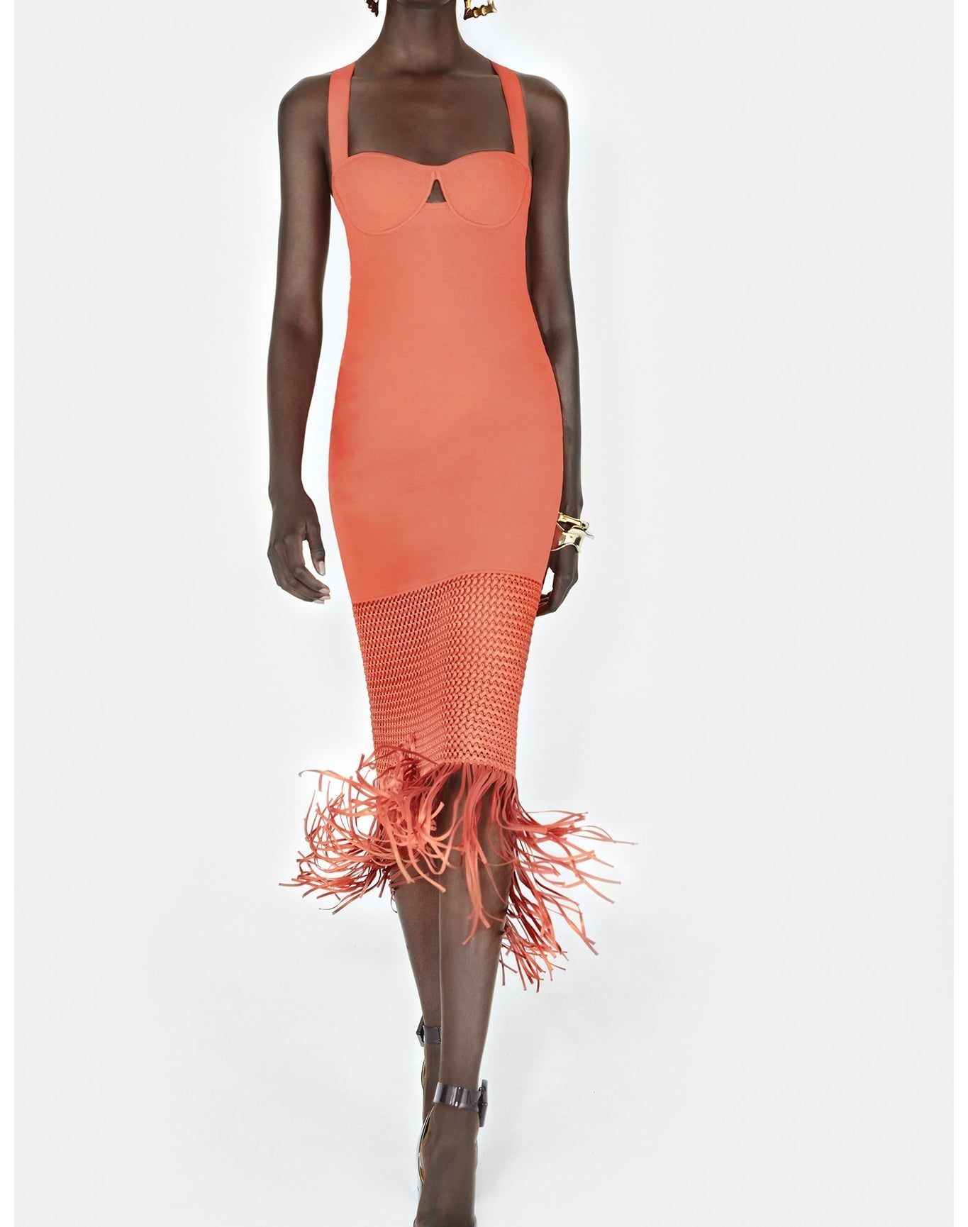 Fringe Diana Dress | Coral