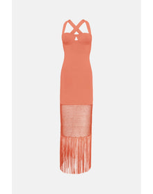 Fringe Diana Dress | Coral