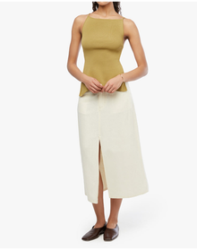 Front Slit Skirt | Antique White