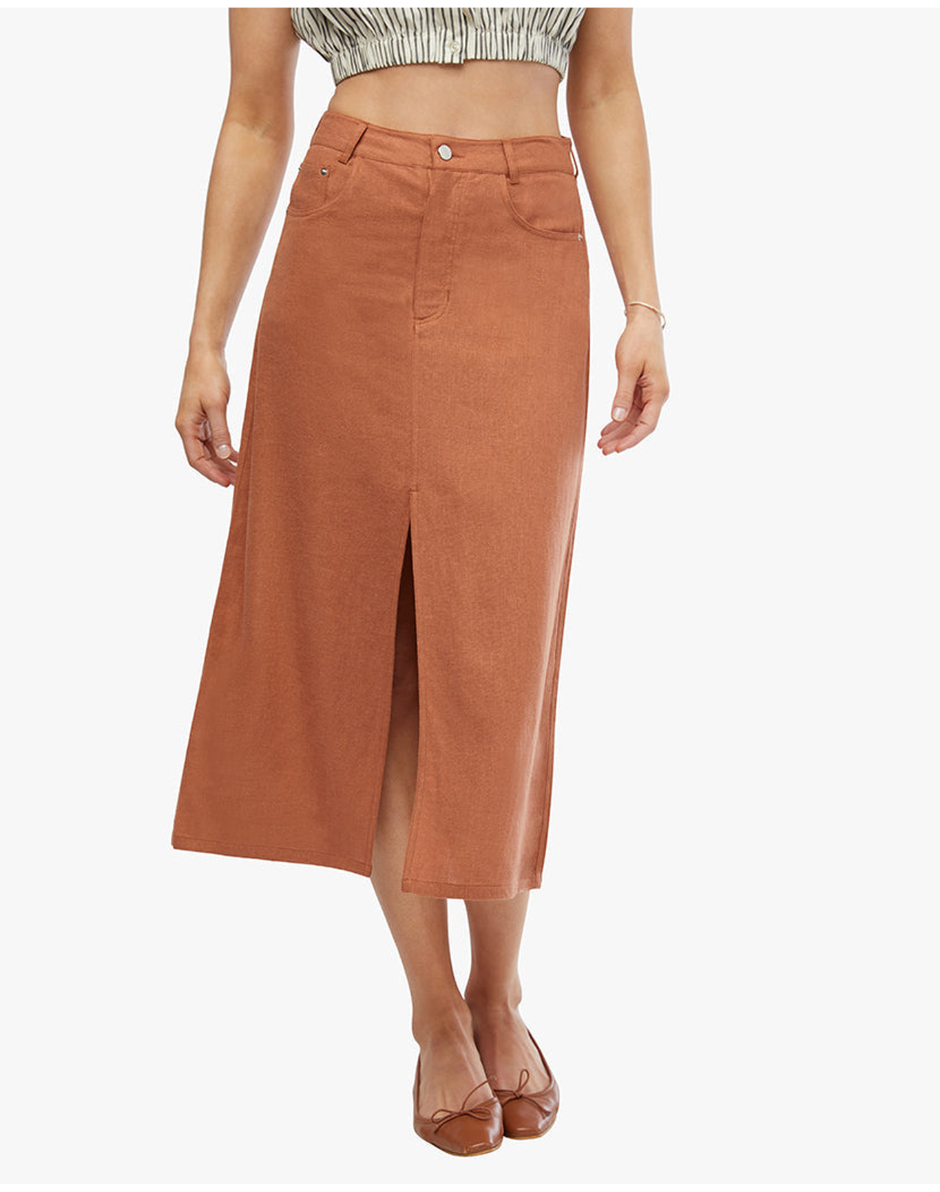 Front Slit Skirt | Bran