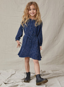 Girls |  Henley Ruffle Dress | Deep Sapphire