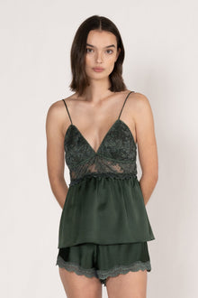 Stretch Lace Cami in Ivy from Ginia Sleep