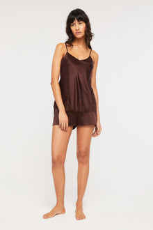 GINIA Silk Short in Mocha 19 Momme Silk