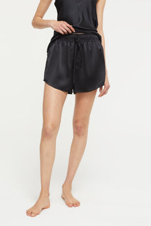 GINIA Noa Shorts in Black - 100% 19mm Silk Grade 6A