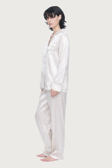 The Fine Finishes Pyjama By GINIA In Mink Houndstooth